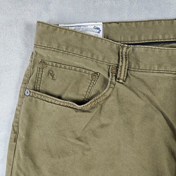 Polo Ralph Lauren Varick Slim Fit Straight Leg Jeans Mens Size 38x28 Olive Green - Picture 4 of 15